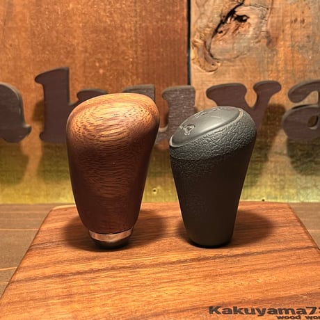 ウッドトランスファーノブ（モンキーポッド）ゴールドシフトパターン
