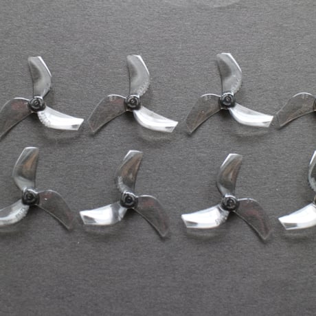 GEMFAN 1219S-3 Clear Gray 1mm Shaft, 8枚組み
