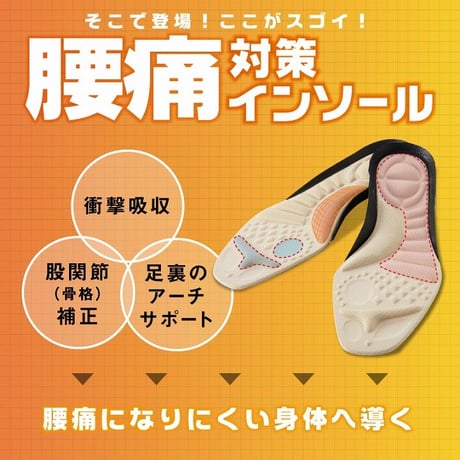 腰痛対策特化型インソール　腰らくインソール