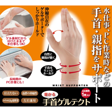 楽かる 手首ゲルテクト　左右兼用1枚入り ★送料無料