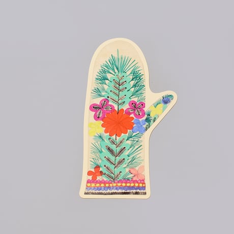 「上野リチ：ウィーンからきたデザイン・ファンタジー」展　ダイカットカード　スキー用手袋刺繍