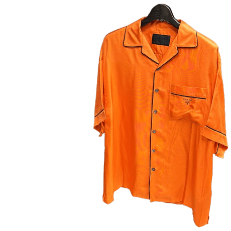 【古着商品】PRADA Short sleeved Silk Twill Shirts