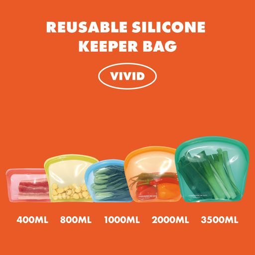 KEEPERBAG シリコンバッグ サイズ別 5個セット ビビッドカラー シリコンKEEPER BAG ビビッドカラー 5個セット | Heart G