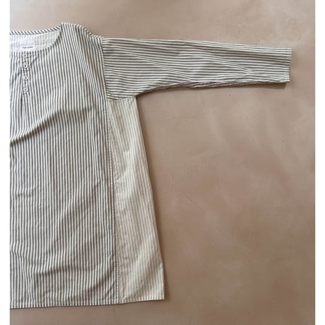 Ticking stripe smock blouse
