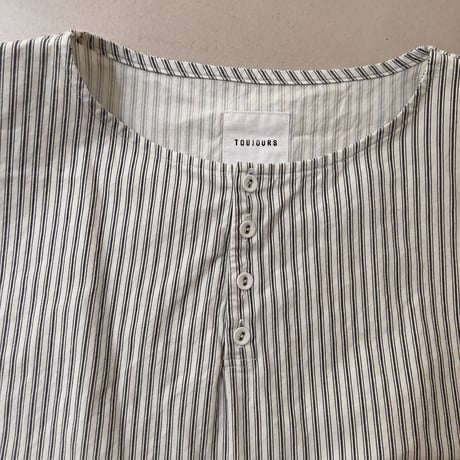 Ticking stripe smock blouse