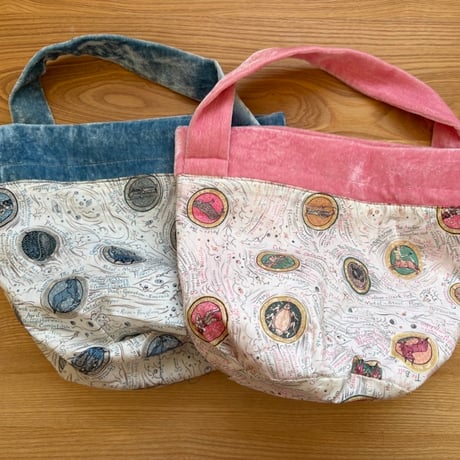 CORNFLOWER BAG  (ホロスコープ柄・ブルーフラワー柄）