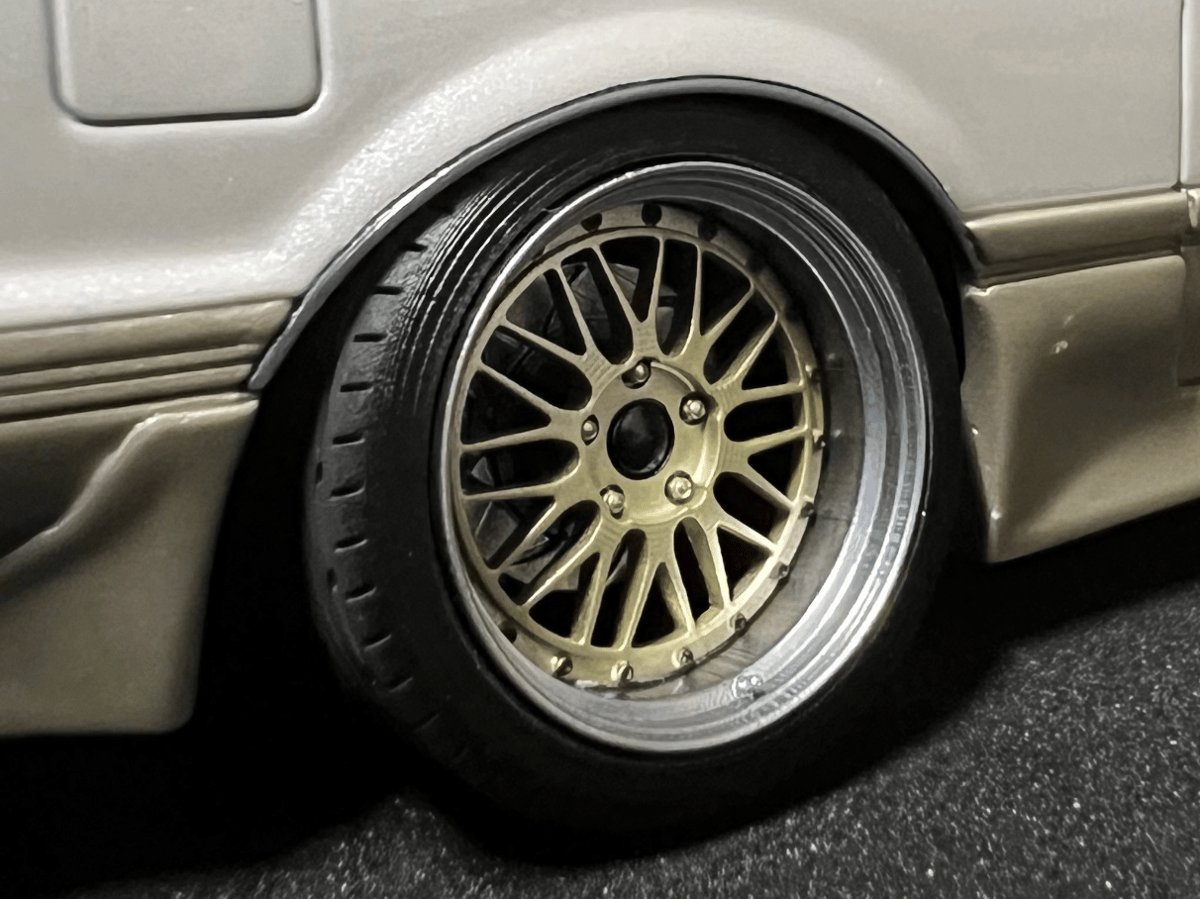 1/64 トヨタ ソアラ改 BBS-LM アルミ製 深リム ハチマル 1/64