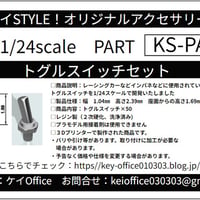 PA69　トグルスイッチセット　ケイSTYLE!　THEストリートシリーズ　1/24scale　カーモデル用　1台分　3Dプリント　レジン製