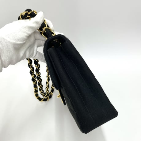 CHANEL コットン ビッグココ ダブルチェーンショルダーバッグJUMBO 3番台