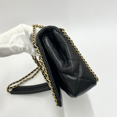 CHANEL キャビスキン マトラッセ コインチェーン ショルダーバッグ ICチープランダム番台