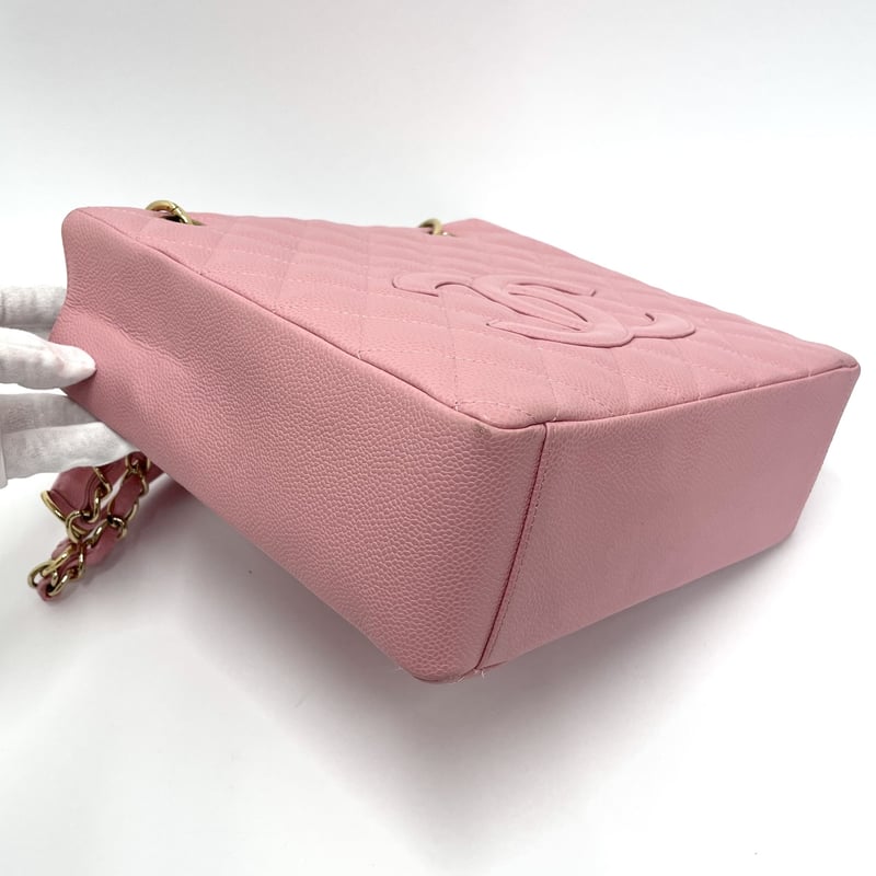 CHANEL 美品 キャビアスキン チェーントートバッグ PST 8番台 CHANEL 美品 キャビアスキン チェーントートバッグ PST 8番台