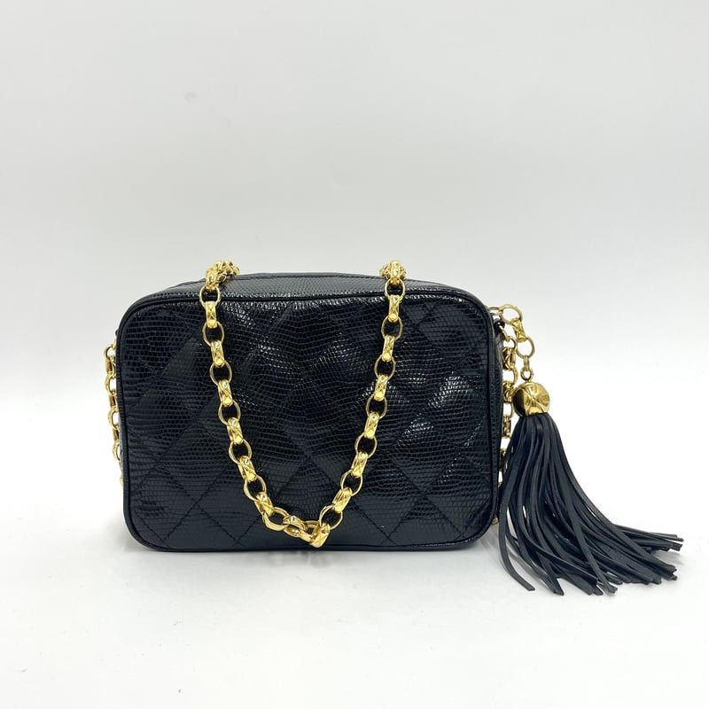 CHANEL リザード チェーンショルダーバッグ タッセルチャーム 2