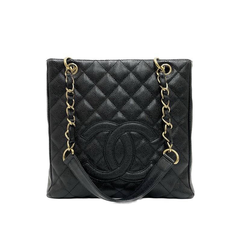 CHANEL キャビアスキン マトラッセPST チェーンショルダー トート ...