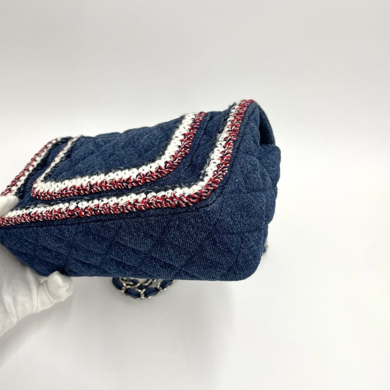 CHANEL ミニ マトラッセ チェーンショルダーバッグ デニム