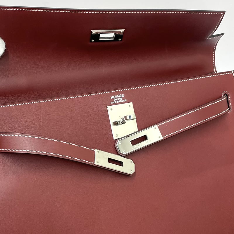 HERMES ケリー32外縫い ルージュアッシュ／シルバー金具