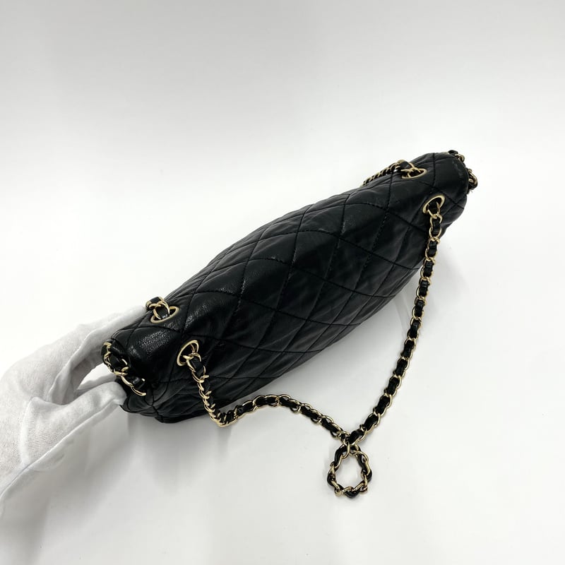 シャネル マトラッセ ラムスキン チェーン ショルダー トート ハンド バッグ CHANEL シャネル マトラッセチェーントート ブラック/GP