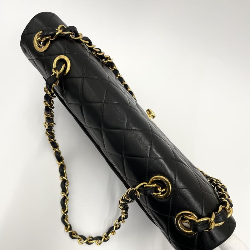 シャネル マトラッセ ラムスキン デカ ココマーク チェーン ショルダー バッグ CHANEL マトラッセ デカココマーク シングルフラップシングル