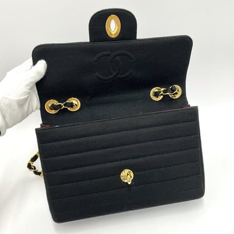 CHANEL コットン ビッグココ ダブルチェーンショルダーバッグJUMBO 3番台