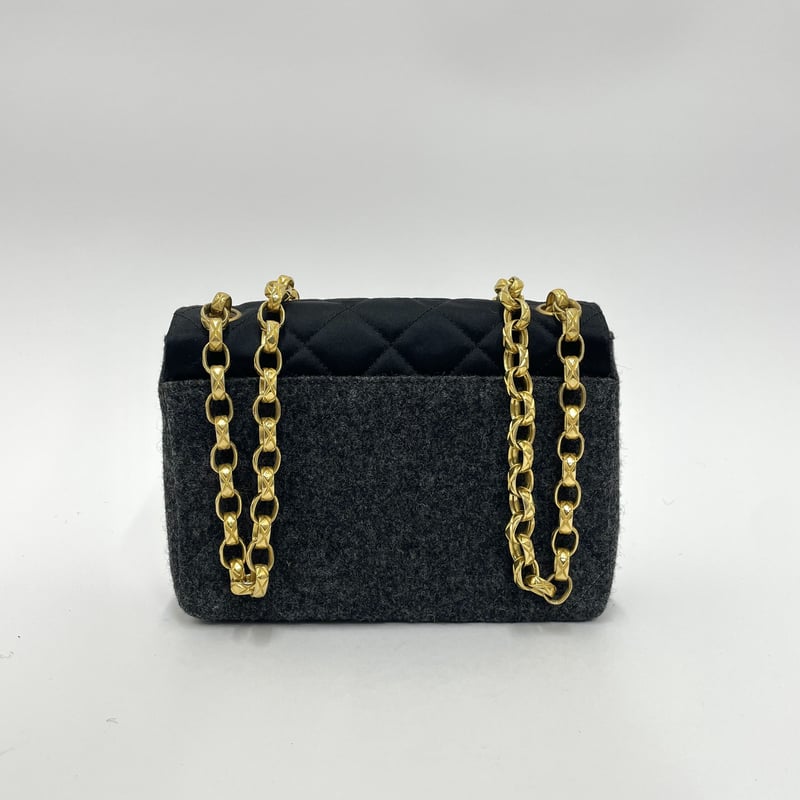 CHANEL ミニマトラッセ チェーンショルダーバッグ サテン/ウール CHANEL ミニマトラッセ チェーンショルダーバッグ サテン/ウール