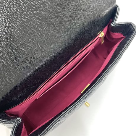 CHANEL キャビスキン マトラッセ コインチェーン ショルダーバッグ ICチープランダム番台