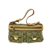 LOUIS VUITTON モノグラムデニム バギーPM ショルダーバッグ  リケン グリーン M95213