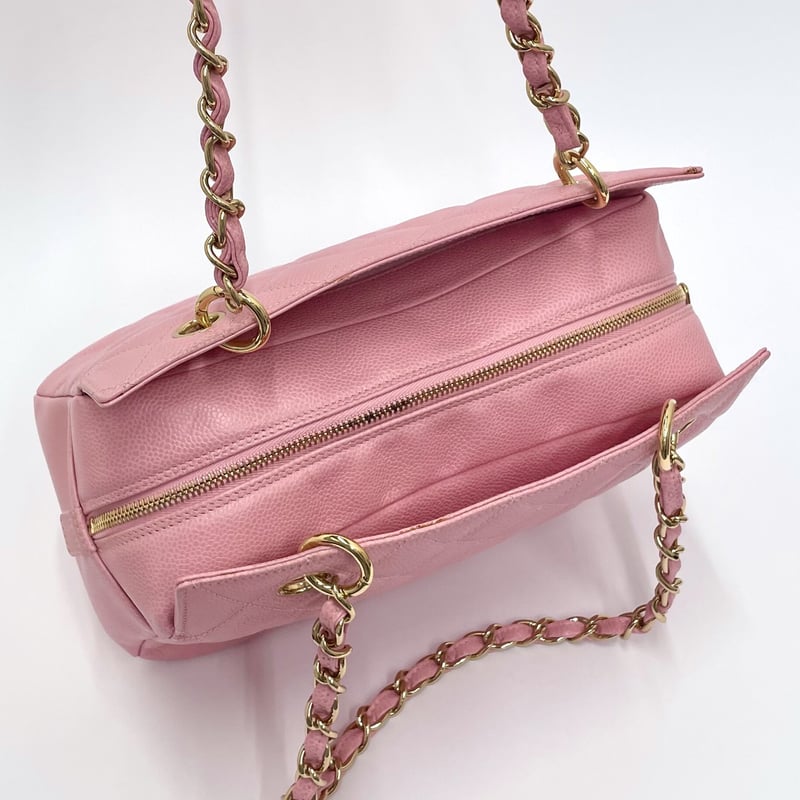 CHANEL キャビアスキン チェーンショルダー バッグ 9番台