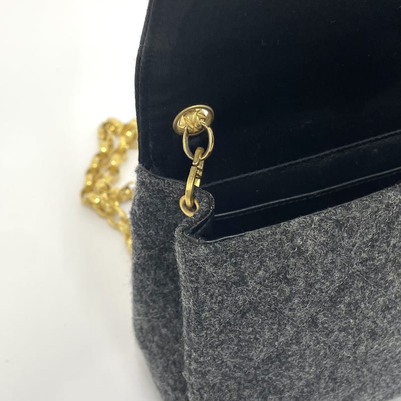 CHANEL ミニマトラッセ チェーンショルダーバッグ サテン/ウール CHANEL ミニマトラッセ チェーンショルダーバッグ サテン/ウール