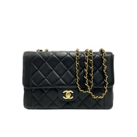 CHANEL ラムスキン マトラッセ23 Wフラップ チェーンショルダーバッグ