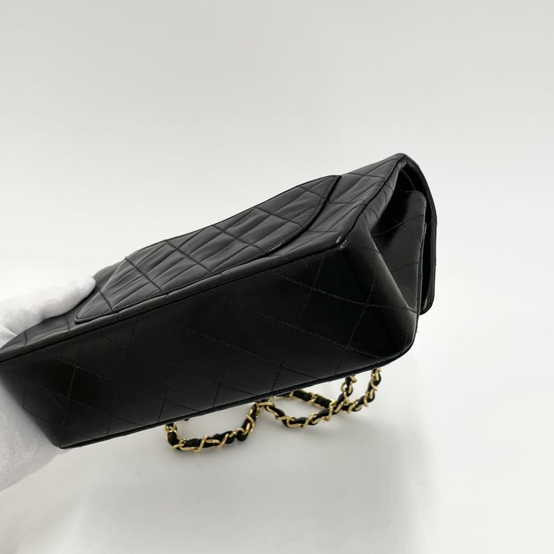 CHANEL ラムスキン マトラッセ23 Wフラップ チェーンショルダー