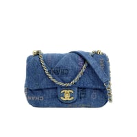CHANEL 2022SS未使用品 マトラッセ デニム 落書 チェーンショルダーバッグ ICチープランダム番台
