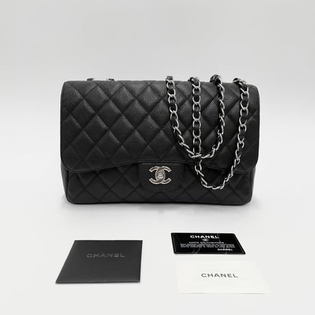 CHANEL キャビアスキン マトラッセ Jumbo チェーンショルダーバッグ 12番台