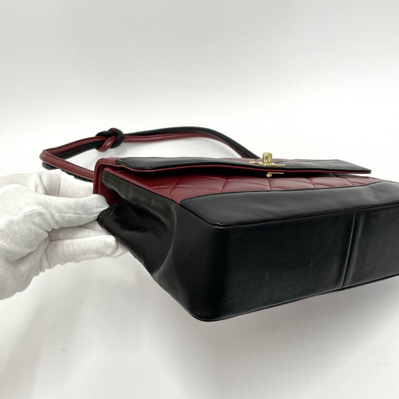 CHANEL レスモデル バイカラー ショルダーバッグ ブラック/レッド 6