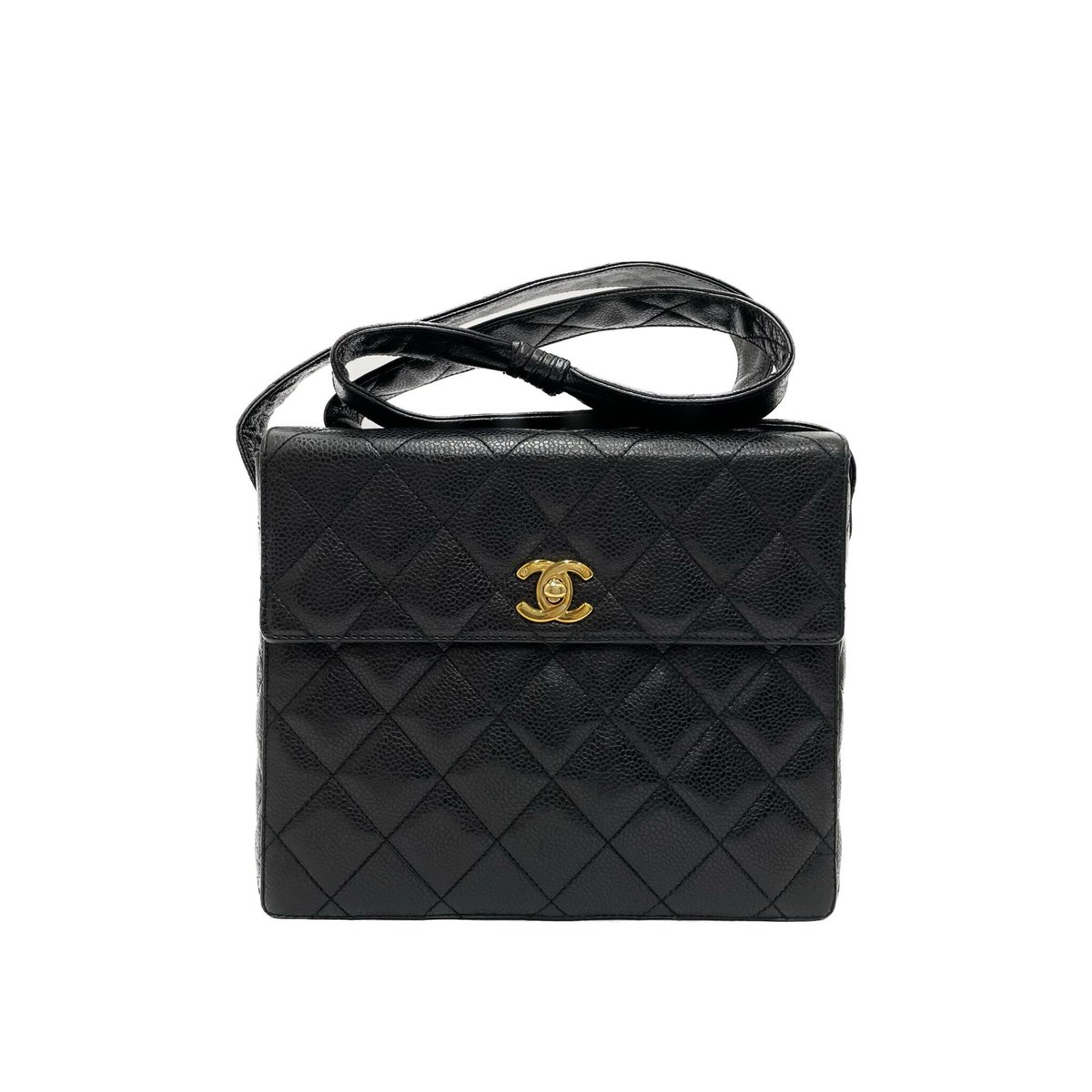 CHANEL キャビアスキン マトラッセ ミラーバニティ ショルダーバッグ 4