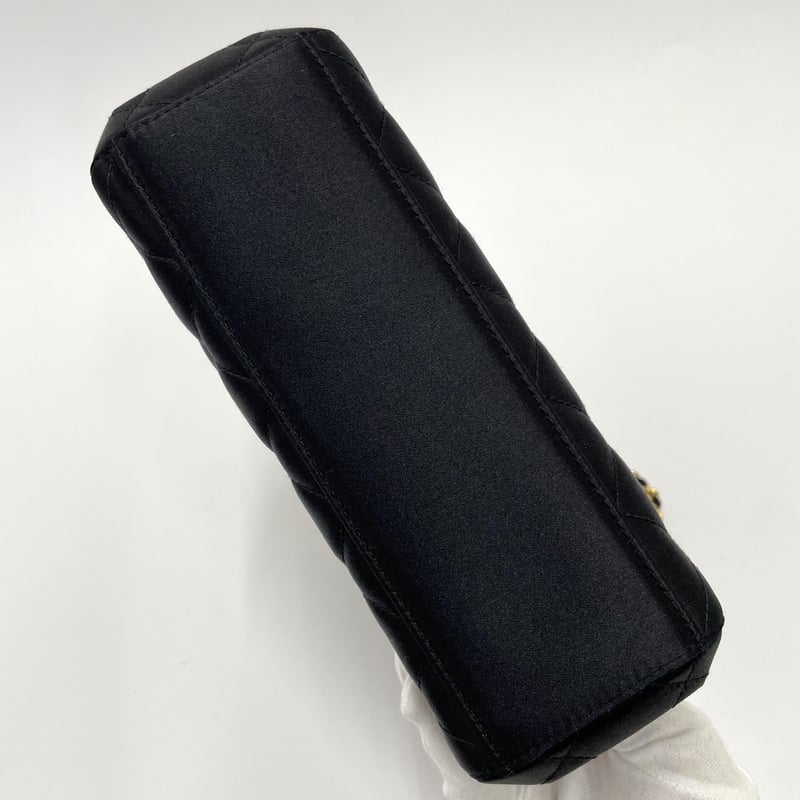 CHANEL サテン ヴィンテージ チェーンショルダーバッグ 4番台 | AMONA