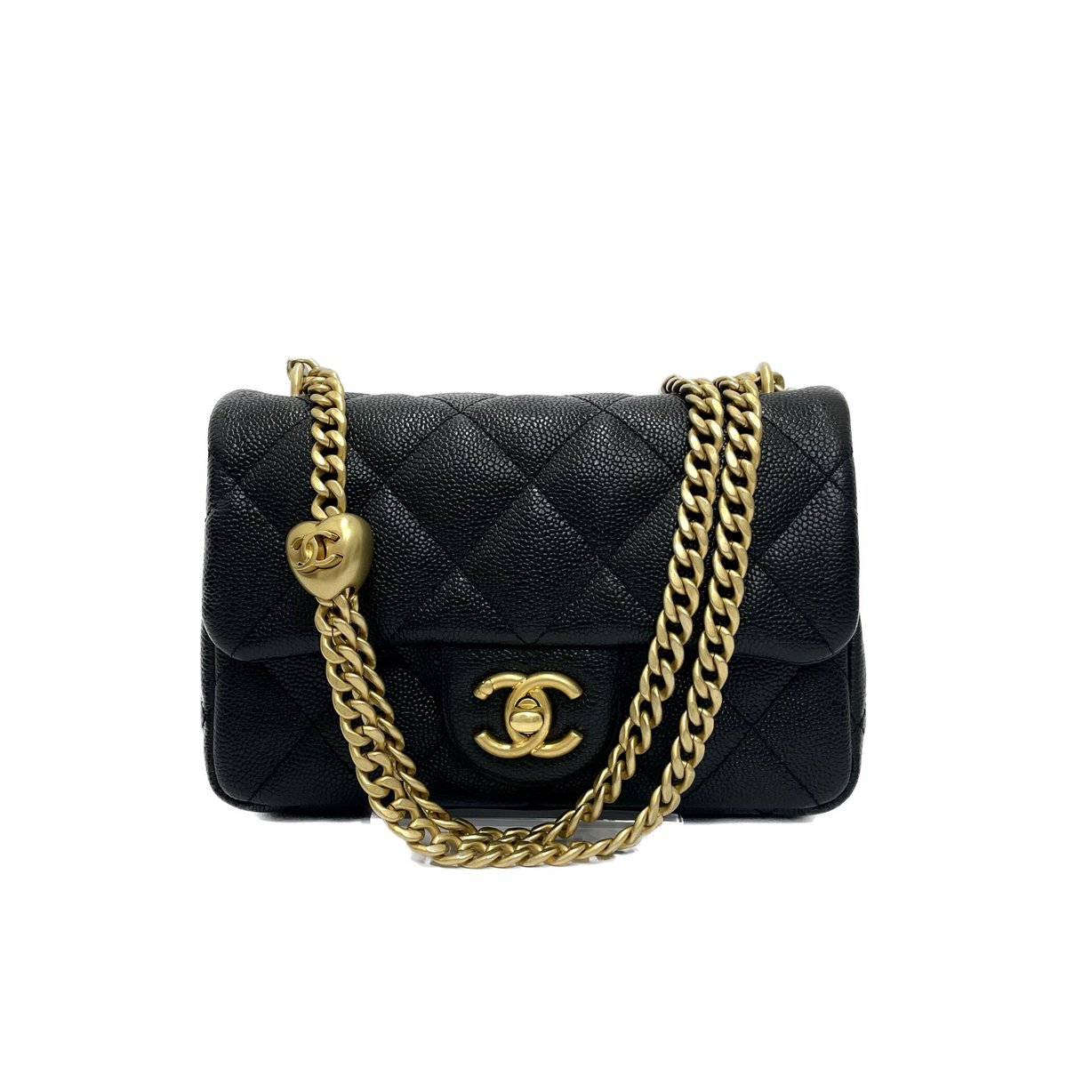 CHANEL 未使用品 キャビアスキン ミニマトラッセ ハートチェーン CHANEL 未使用品 キャビアスキン ミニマトラッセ ハートチェーン