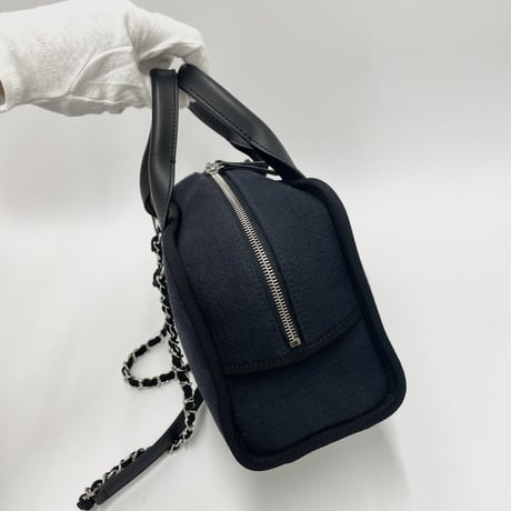 CHANEL ショルダーバッグ ドーヴィル 2wayショルダーバッグ ネイビー系 キャンバス ICチープランダム番台
