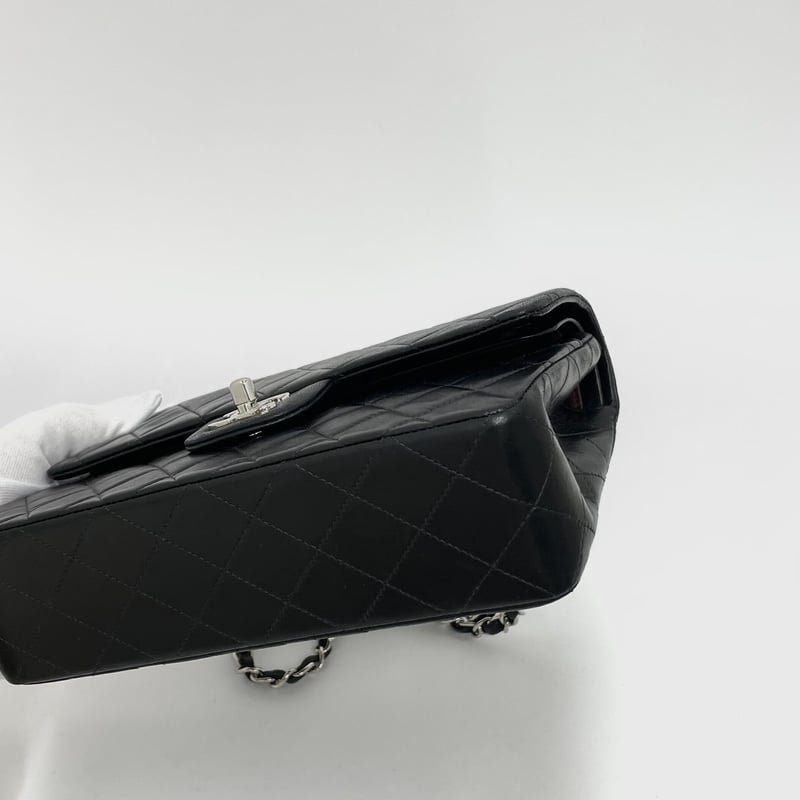 CHANEL ラムスキン マトラッセ23 Wフラップ チェーンショルダーバッグ