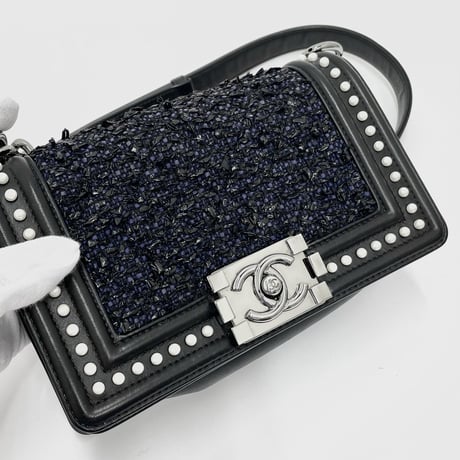 CHANEL BOYスモールハンドバッグ ツイル/フェイクパール限定コレクション 26番台