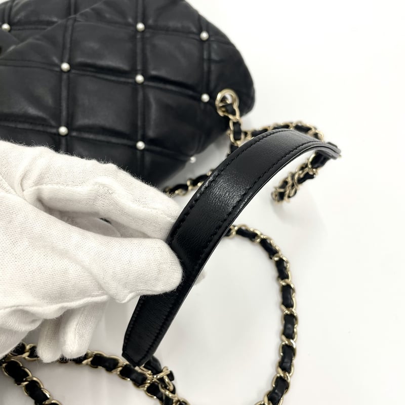CHANEL 2019FW限定モデル マトラッセ パール チェーンショルダーバッグ 
