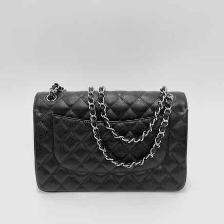 CHANEL マトラッセ キャビアスキンCF30 ダブルフラップ ダブルチェーン ショルダーバッグ 19番台