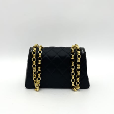 CHANEL 激レア サテン マトラッセ ココマーク ポーチ付 チェーンショルダーバッグ 1番台