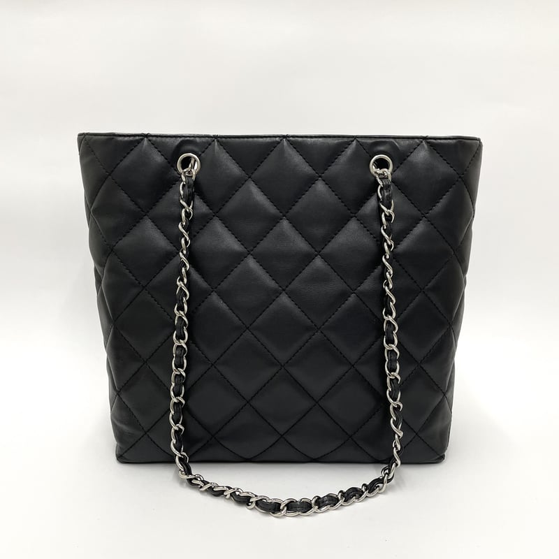 CHANEL ヴィンテージ トートバッグ デカココ ラムスキン ブラック CHANEL ヴィンテージ トートバッグ デカココ ラムスキン ブラック