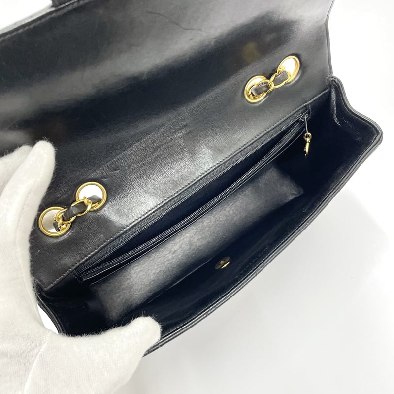 CHANEL ラムスキン マトラッセ シングルフラップチェーンショルダー