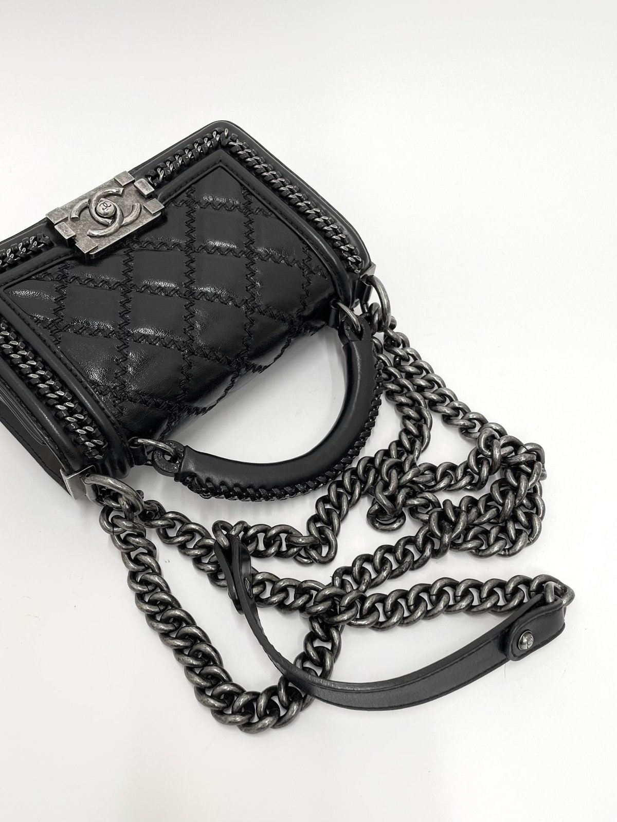 CHANEL ボーイシャネル マトラッセ トップハンドル チェーン CHANEL ボーイシャネル マトラッセ トップハンドル チェーン