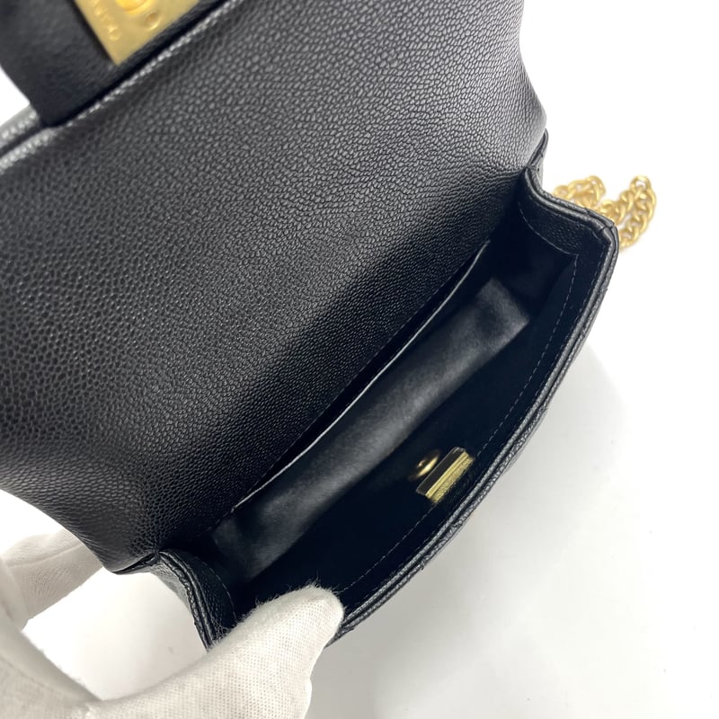 CHANEL 未使用品 キャビアスキン ミニマトラッセ ハートチェーン