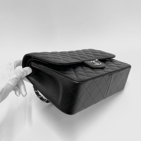 CHANEL マトラッセ キャビアスキンCF30 ダブルフラップ ダブルチェーン ショルダーバッグ 19番台
