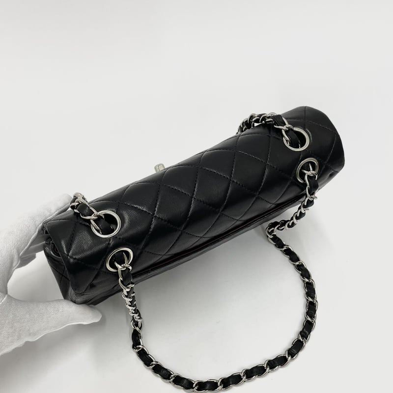 CHANEL ラムスキン マトラッセ23 Wフラップ チェーンショルダーバッグ
