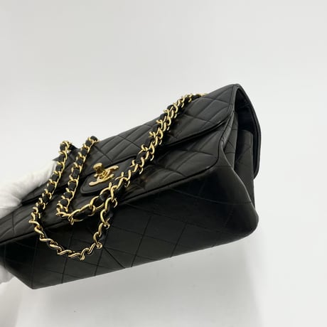 CHANEL ラムスキン ダブルフェース マトラッセ チェーンショルダーバッグ 4番台