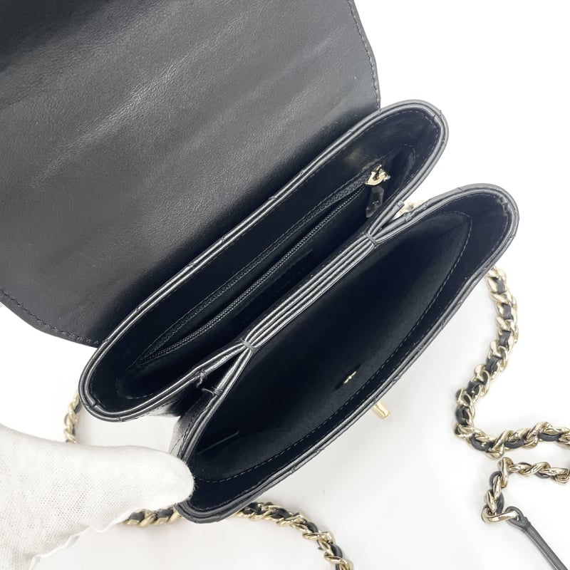 CHANEL レザー トップハンドル チェーンショルダーバッグ 28番台 CHANEL レザー トップハンドル チェーンショルダーバッグ 28番台