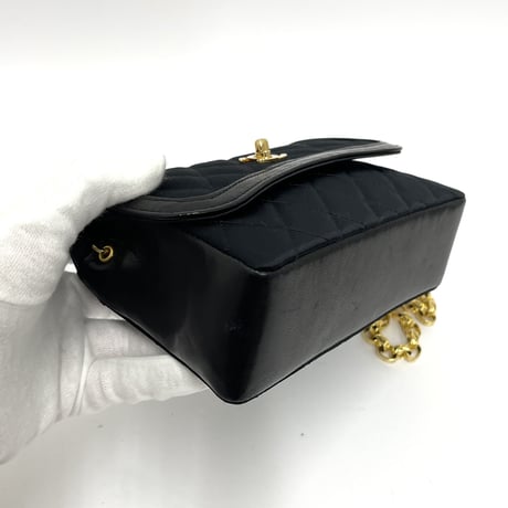 CHANEL 激レア サテン マトラッセ ココマーク ポーチ付 チェーンショルダーバッグ 1番台